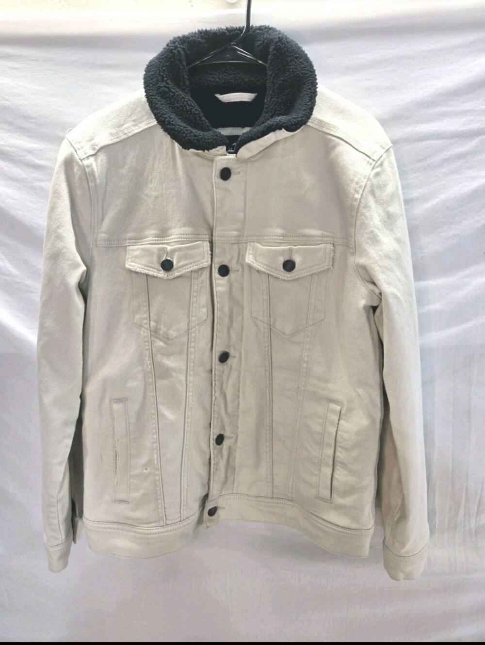 Hollister Men's Small Epic Flex Sherpa-Lined Denim Trucker Jacket New